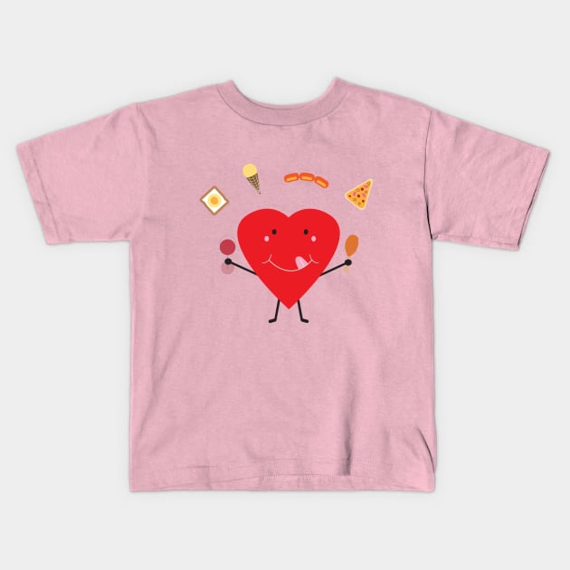 Hungry Heart Kids T-Shirt by QueenieLamb